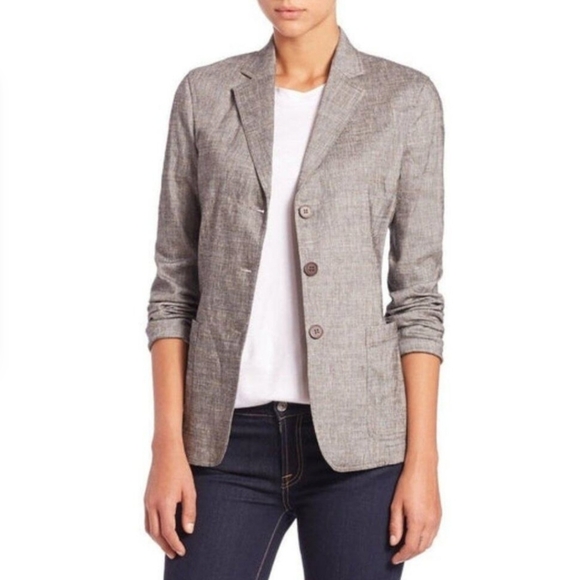 Theory Jackets & Blazers - Theory Minou T Linen Blazer with Notched Lapels Size 8 EUC